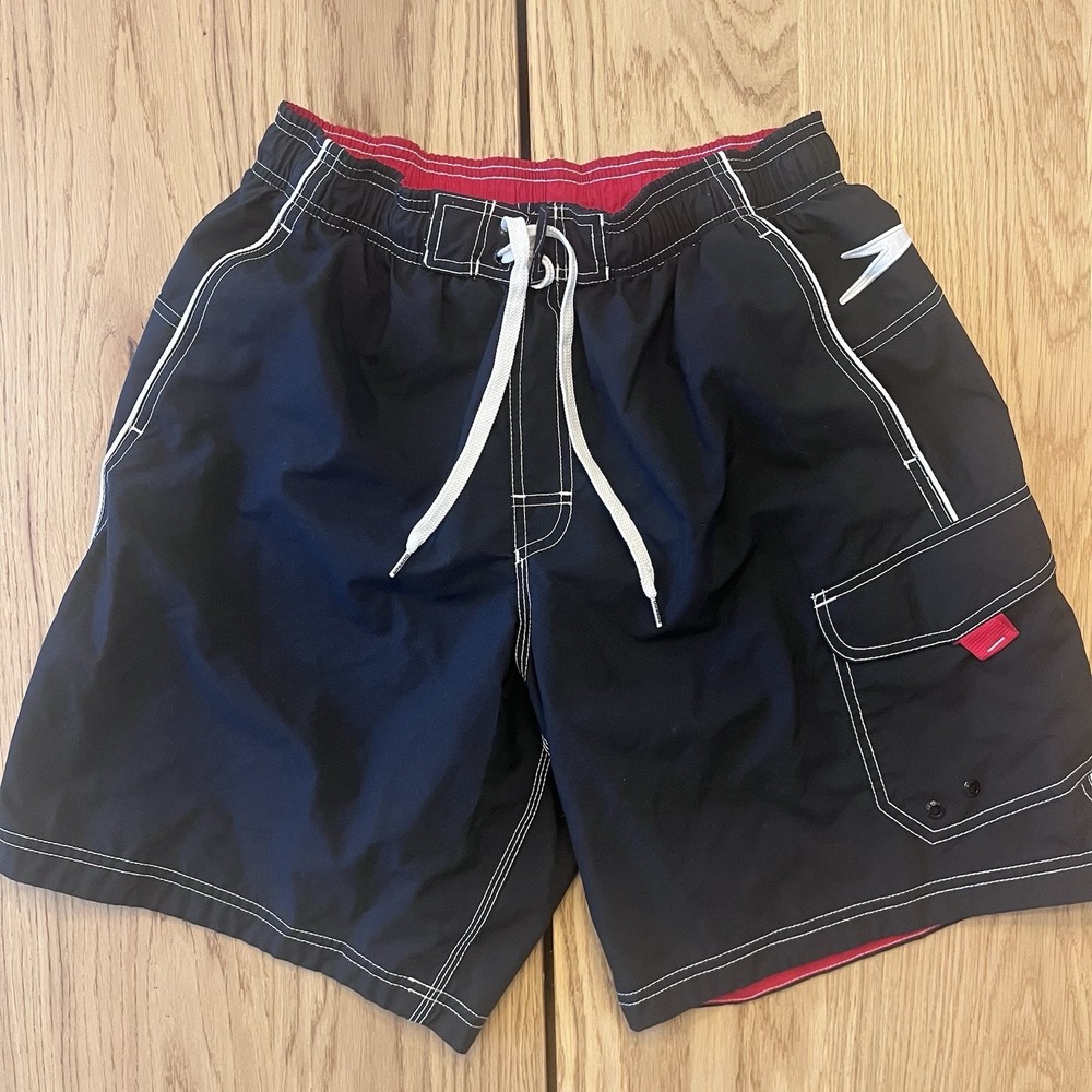 Speedo Swimming Trunks Shorts with mesh liner and pockets Black Size Men S